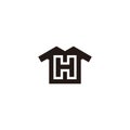 letter h silhouette shirt symbol logo vector