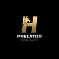 Letter H Tiger, Predator Logo Design Vector