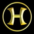 Letter H to Simple Logo Gold