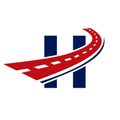 Letter H Transport Logo. H Letter Road Logo Design Transportation Sign Symbol Royalty Free Stock Photo