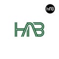 Letter HAB Monogram Logo Design with Lines Royalty Free Stock Photo