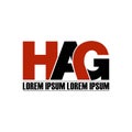 Letter HAG simple monogram logo icon design.