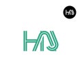 Letter HAJ Monogram Logo Design with Lines Royalty Free Stock Photo