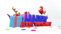 Letter  Happy brithday word , 3D render Royalty Free Stock Photo