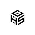 Letter HCS Cube Logo Design