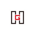 Letter hg geometric simple construction logo vector