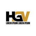 Letter HGV simple monogram logo icon design.