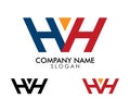 letter HH twin logo template