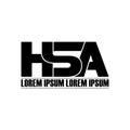 Letter HSA simple monogram logo icon design.