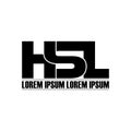 Letter HSL simple monogram logo icon design.