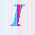 Letter I of the alphabet made with stripes with colors purple, pink, blue, yellow Royalty Free Stock Photo