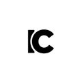 Letter I and C, IC logo design template. Minimal monogram initial based logotype