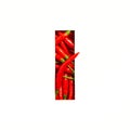 Letter I of English alphabet of hot red chili pepper and cut paper isolated on white. Font of spicy vegetables