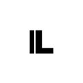 Letter I and L, IL logo design template. Minimal monogram initial based logotype