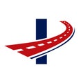 Letter I Transport Logo. I Letter Road Logo Design Transportation Sign Symbol Royalty Free Stock Photo