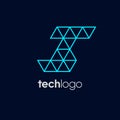 Letter I Triangle Polygon Tech Logo Royalty Free Stock Photo