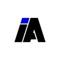 Letter IA simple monogram logo icon design.