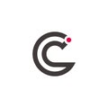 Letter ic circle dot geometric line logo vector Royalty Free Stock Photo