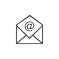 Letter icon, email sign. Vector illustration. Flat design. Message icon. Royalty Free Stock Photo