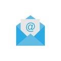 Letter icon, email sign. Vector illustration. Flat design. Message icon. Royalty Free Stock Photo