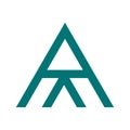 Letter A icon flat logo illustration