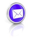 Letter icon on glossy blue round button Royalty Free Stock Photo