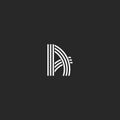 Letter icon A logo idea hipster monogram, overlapping thin parallel line graphic design emblem for wedding invitation, boutique