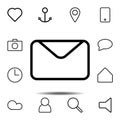 letter icon. Simple thin line, outline vector element of minimalistic, web icons set for UI and UX, website or mobile application Royalty Free Stock Photo