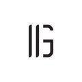 letter ig 2g simple stripes geometric logo vector