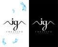 Letter ig, gi creative logo design vector Royalty Free Stock Photo