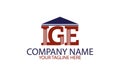 Letter IGE initial logo design template Royalty Free Stock Photo