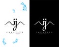 Letter ij, ji creative logo design vector