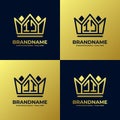 Letter JI and IJ Home King Logo Set