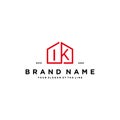 letter IK home logo design concept vector