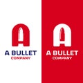 Etter Initial A with Bullet Projectile Logo Design Template