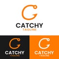 Letter Initial C Fishing Hook Logo Design Template