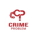 Letter Initial CP for Crime Problem in Red Color Logo Design Template Royalty Free Stock Photo