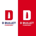 Letter Initial D with Bullet Projectile Logo Design Template