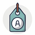 Letter A Initial on a HandDrawn Tag Icon Royalty Free Stock Photo