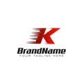 Letter Initial K Speed Logo Design Template