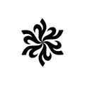 Letter 2 initial number mandala logo design template. Snowflake logo