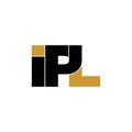 Letter IPL simple monogram logo icon design.