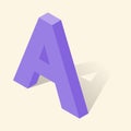 A letter in isometric 3d style with shadow Royalty Free Stock Photo