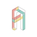 Letter A isometric logo design. Royalty Free Stock Photo