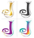 Letter J alphabet font design