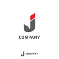 Letter J Alphabetic Company Logo Design Template, Lettermark Logo Concept, Sharp Font