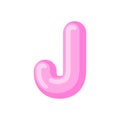 Letter J candy font. Caramel alphabet. lollipop lettering. Sweet