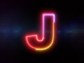 Letter J - colorful glowing outline