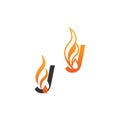 Letter J and fire waves, logo icon concept design Royalty Free Stock Photo