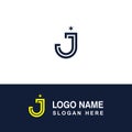 Letter J or JJ logo design. Royalty Free Stock Photo